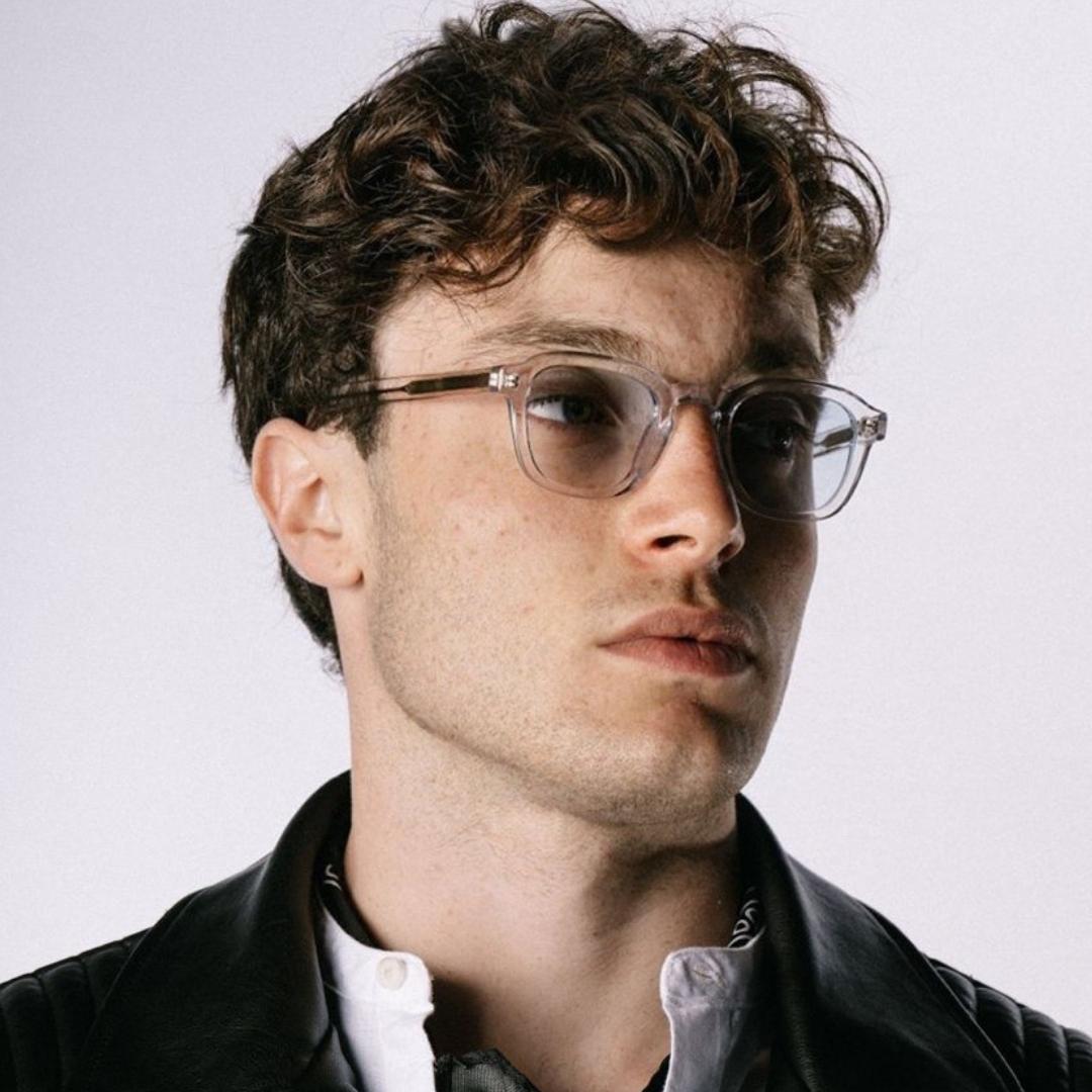 LUCIO SKY s, best, blue, blue lenses, light filter, cellulose, shades, specs, sunglasses, sustainable, transparent, vintage, white