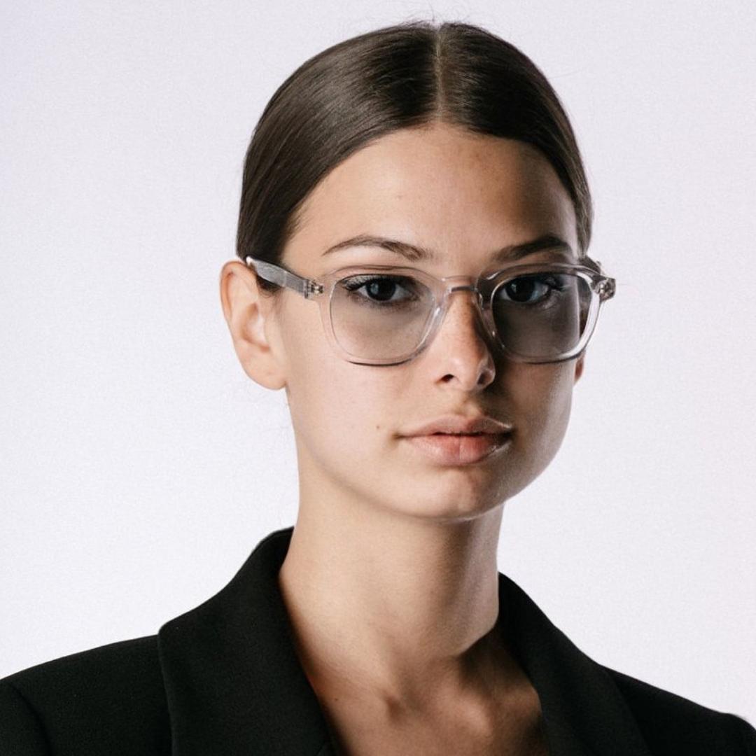 LUCIO SKY s, best, blue, blue lenses, light filter, cellulose, shades, specs, sunglasses, sustainable, transparent, vintage, white