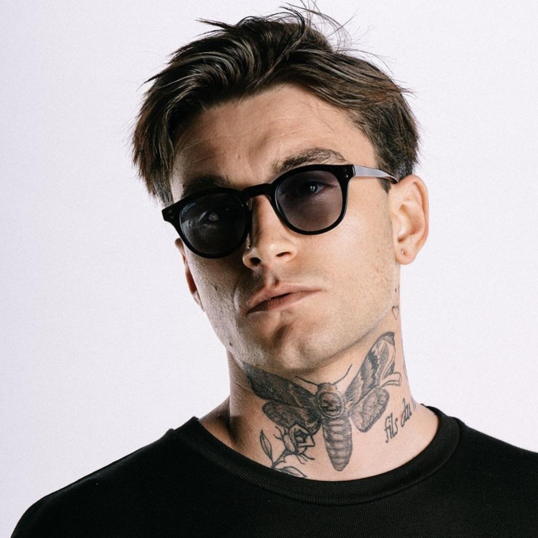 PASOLINI GRADIENT acetate, bioacetate, black frame, blue lenses, bold cellulose, shades, specs, sunglasses