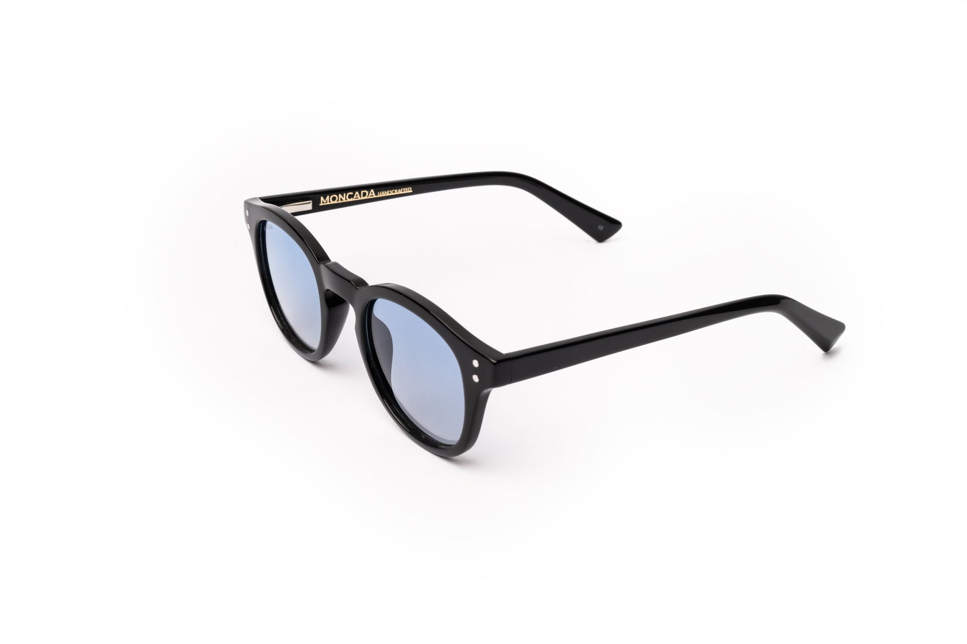 PASOLINI GRADIENT acetate, bioacetate, black frame, blue lenses, bold cellulose, shades, specs, sunglasses