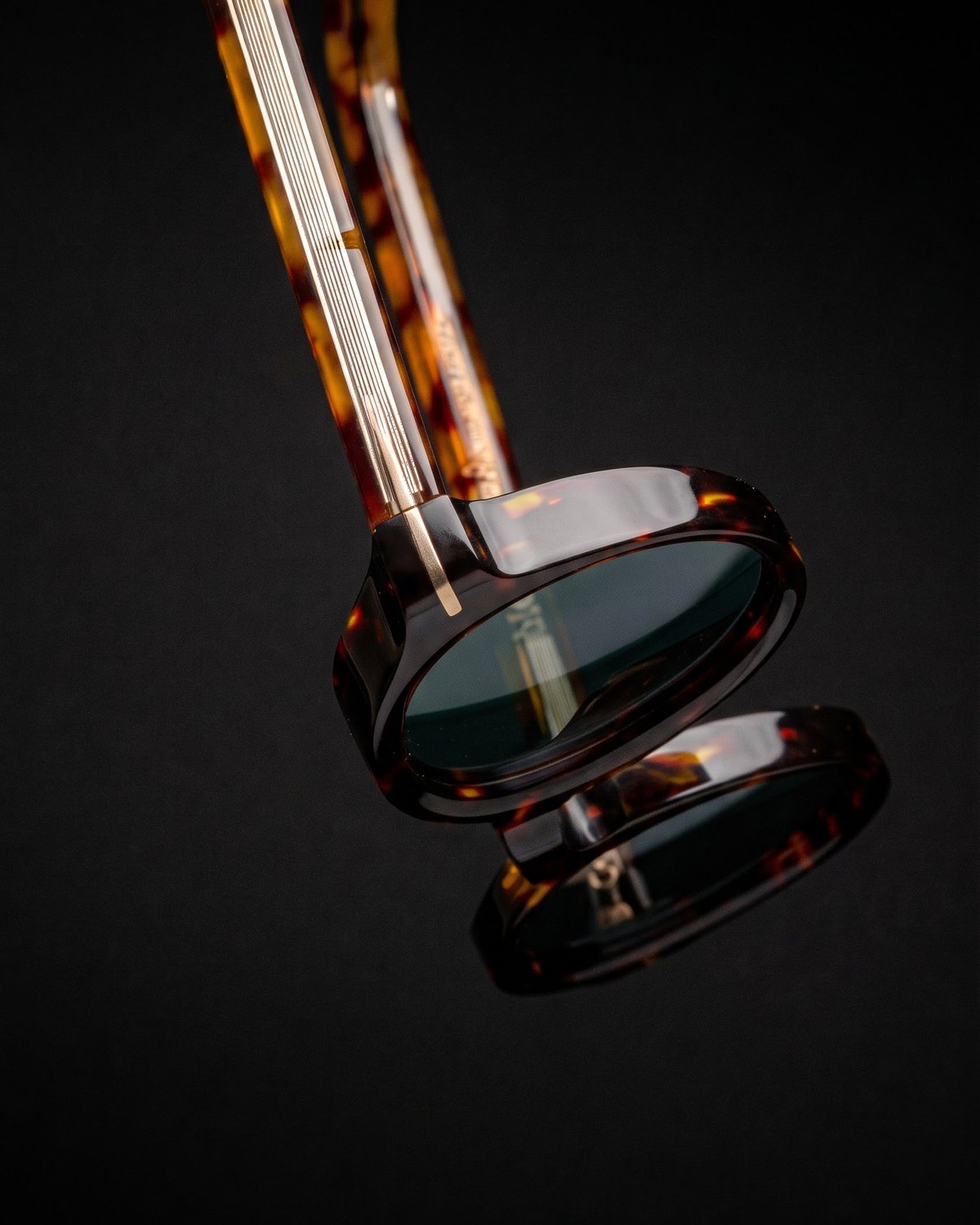 Macro of a Moncada tortoiseshell acetate frame